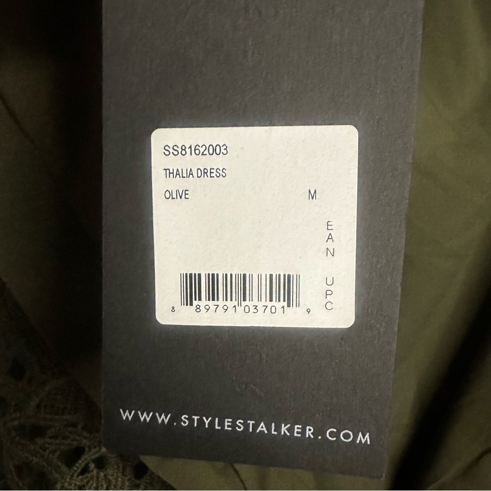 EUC Style Stalker Women’s Thalia Dress Elegant Crocheted NWT Size Medium (Olive) - Picture 11 of 16